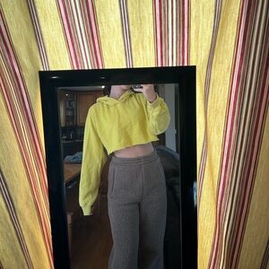 Aerie yellow cropped hoodie*